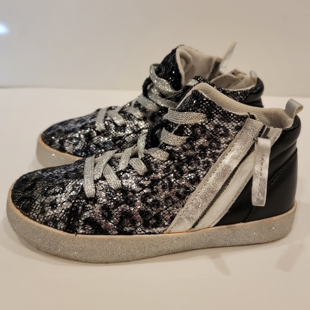 Nina Shoes jossie2 metallic leopard print high top sneakers kids youth size 11